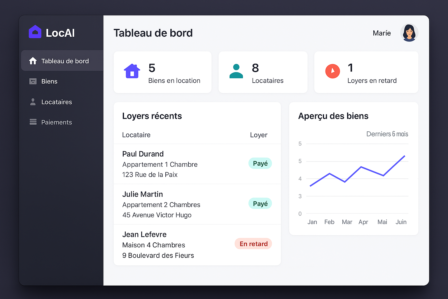 Aperçu de l’interface LocAI